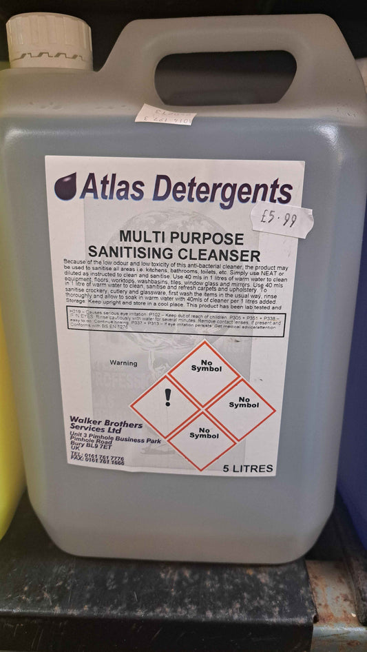 Atlas Detergents Multi-Purpose Sanitising Cleanser (5 Litres)