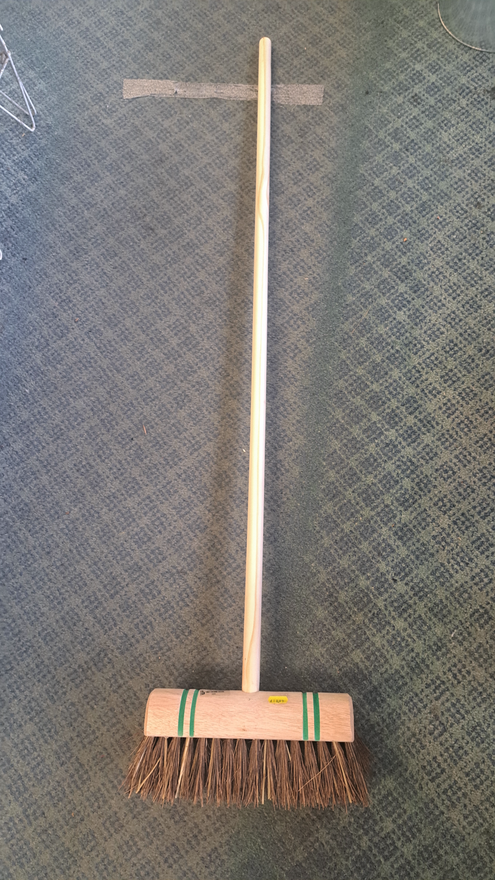 Coconut Bristle Broom with Wooden Handle